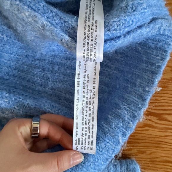 Zara Light Blue Knit Button-Front Cardigan - Picture 3 of 3